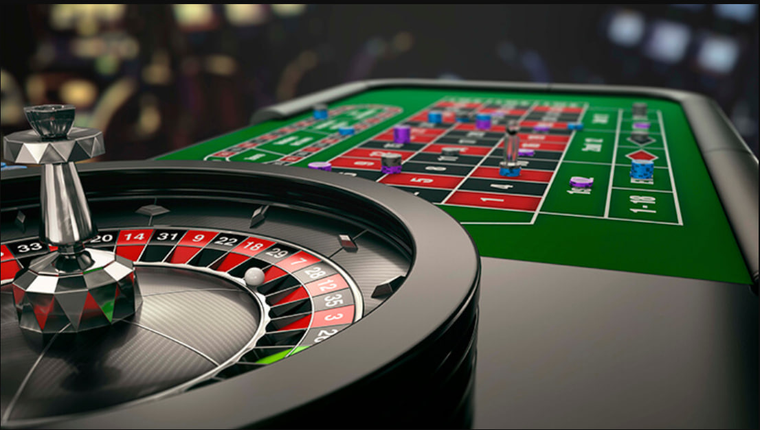 A vibrant shot of the casino floor or the FanDuel Sportsbook at Blue Chip Casino.